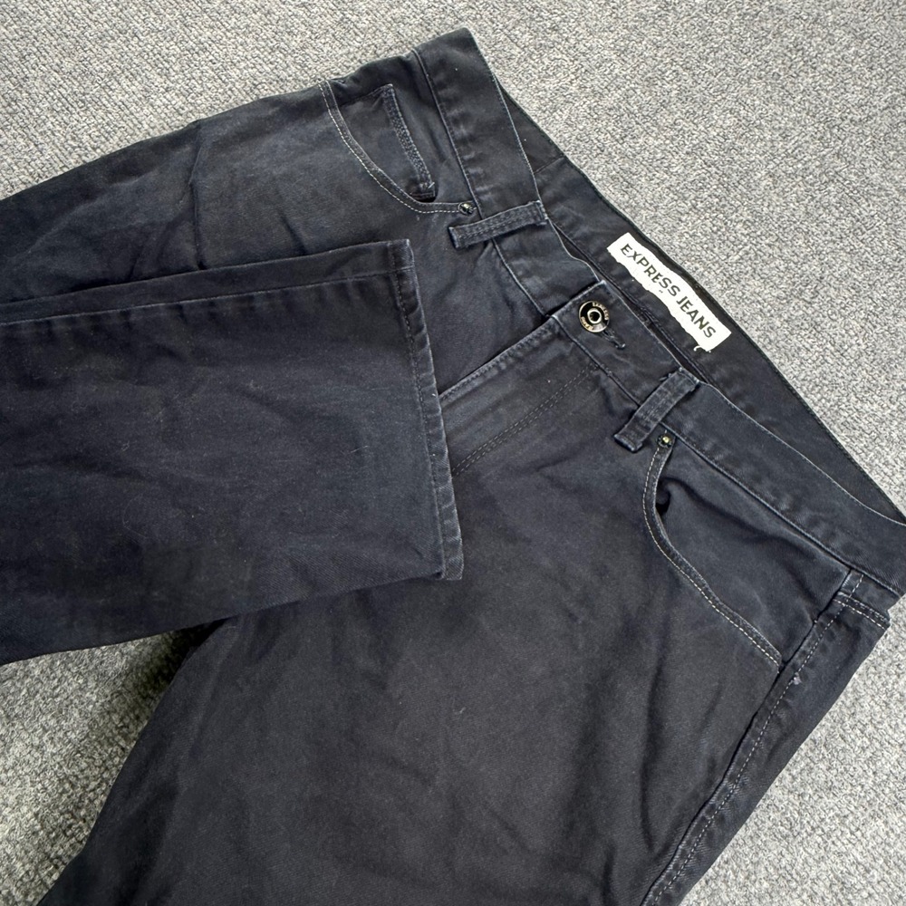 Express Rocco Jeans 34x30 Black Slim Fit Skinny Leg Denim Mens